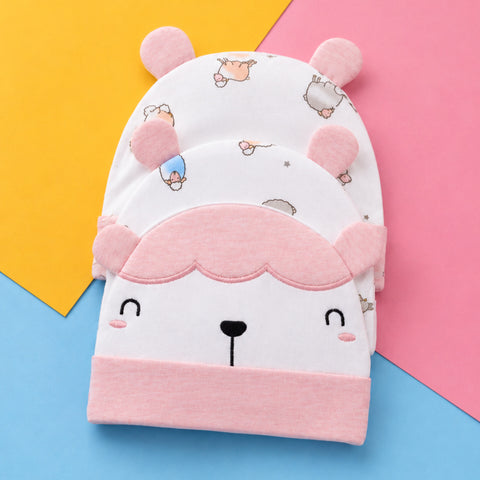 Pack of 3 Caps - Sheep - Pink