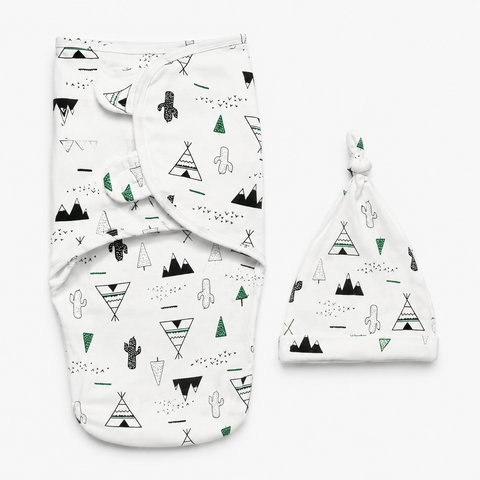 Swaddle with Cap - Mountain - Design S10