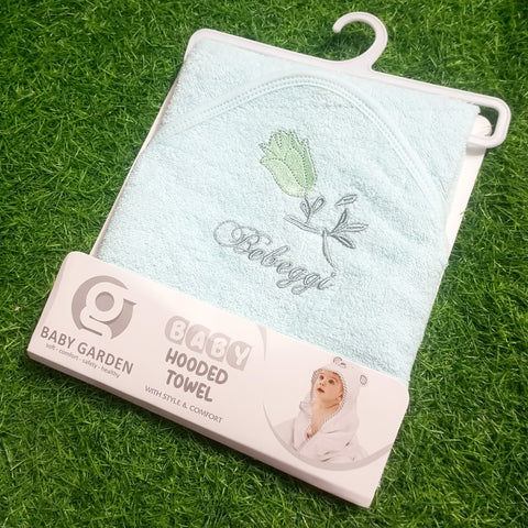 Baby Hooded Towel -  Baby Garden - Design 3