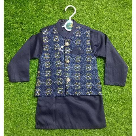 3 Pieces - Kameez Shalwar with Embroidered Waistcoat - K1