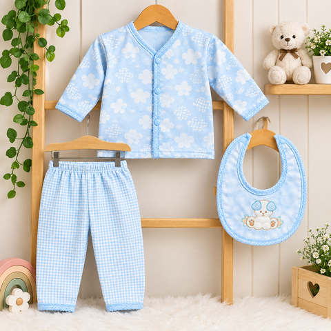 Premium Shirt & Trouser With Bib - Blue