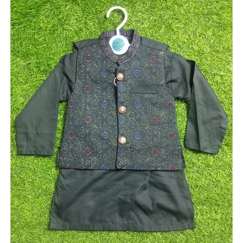 3 Pieces - Kameez Shalwar with Embroidered Waistcoat - K4