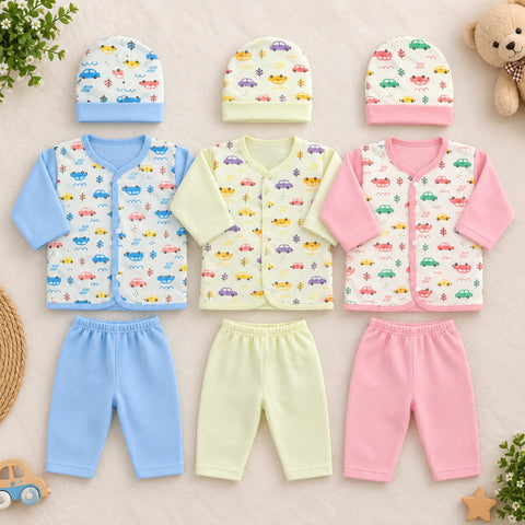 Winter - Pack of 3 Night Suits - Mini Cars