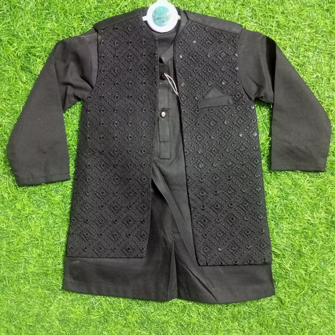 Kameez Shalwar with Embroidered Long Waistcoat - K29