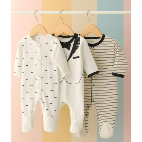 Pack of 3 Sleep Suits - Bow - SBP21