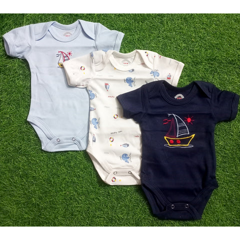 3-Piece Bodysuit - Blue Ships