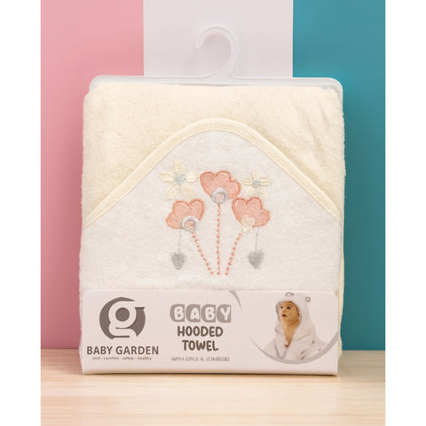 Baby Hooded Towel -  Baby Garden - Design 1