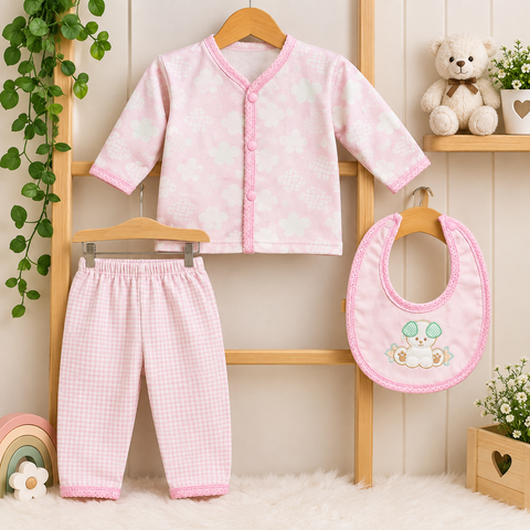 Premium Shirt & Trouser With Bib - Pink