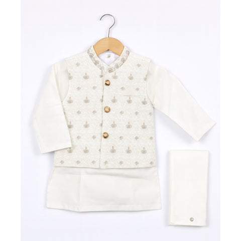 3 Pieces - Kameez Shalwar with Embroidered Waistcoat - K3