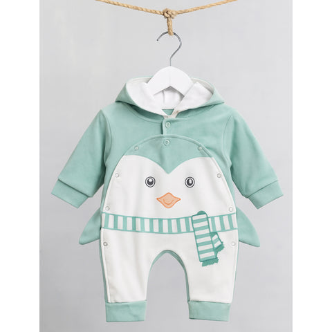 Winter - Baby Romper - Penguin Green