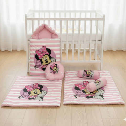 Velvet Baby Bedding Set - Minnie Pink