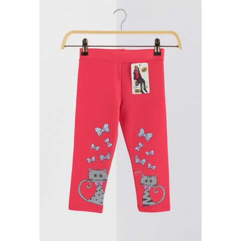 Girls Tight - Cat & Bow - Pink