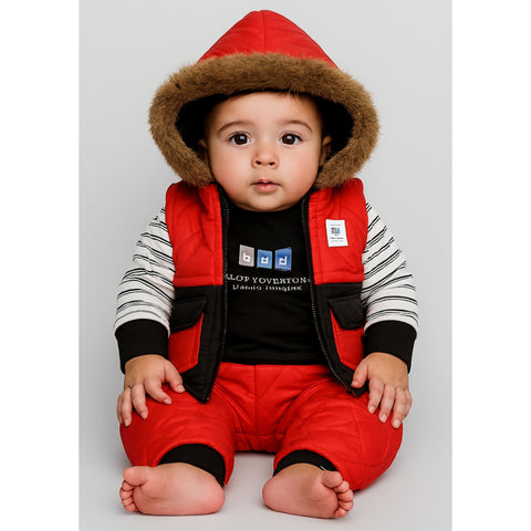 Winter - 3 Pieces Baby Suit - Red