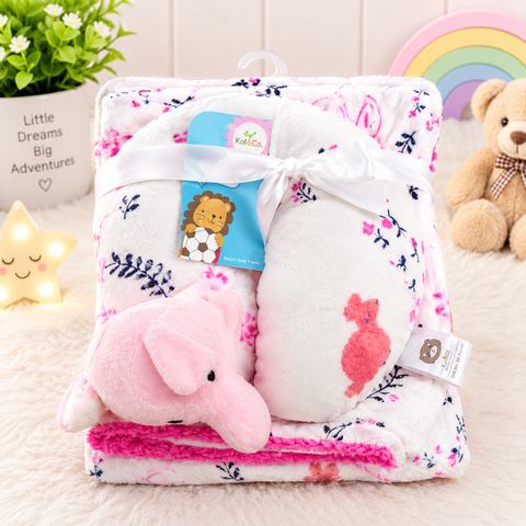 Imported Super Soft Baby Blanket with Neck Pillow