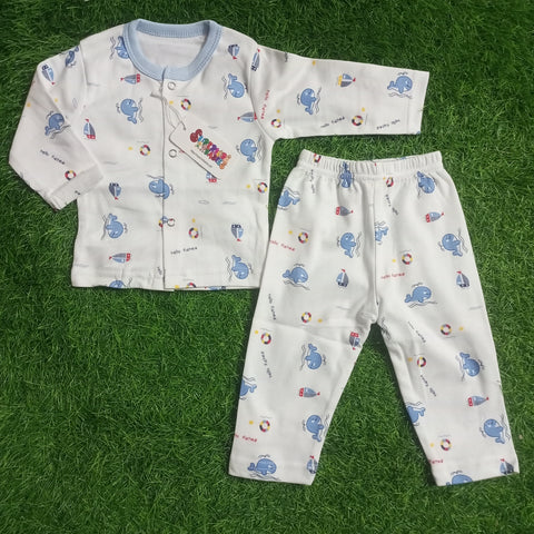Premium Night Suits - Design 26 - Blue Ships