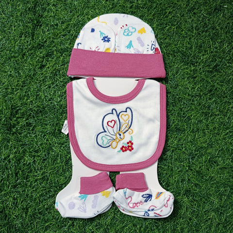 4 Pieces Cap Set - Pink