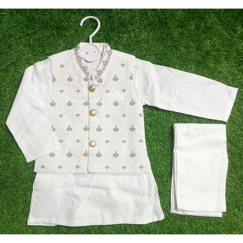 3 Pieces - Kameez Shalwar with Embroidered Waistcoat - K3