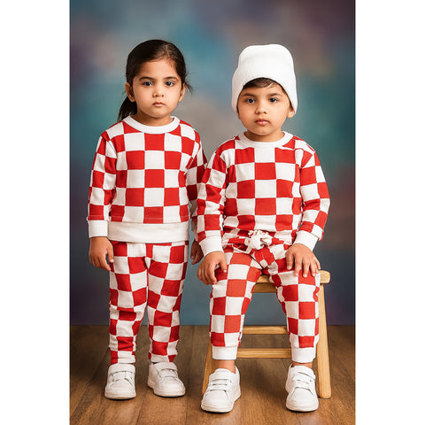 Warm Fleece Track Suit - Red