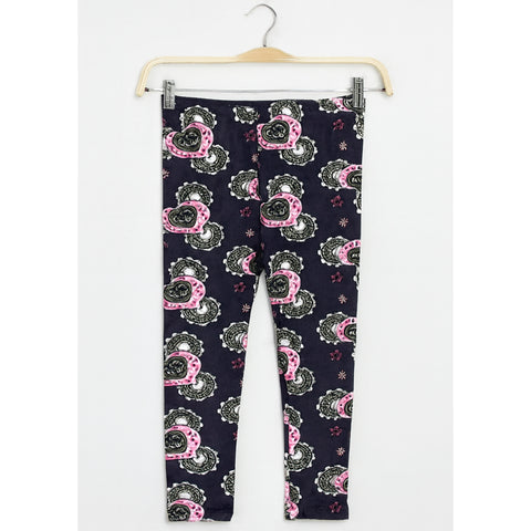 Velvet Inner Fleece Tights Blue Design
