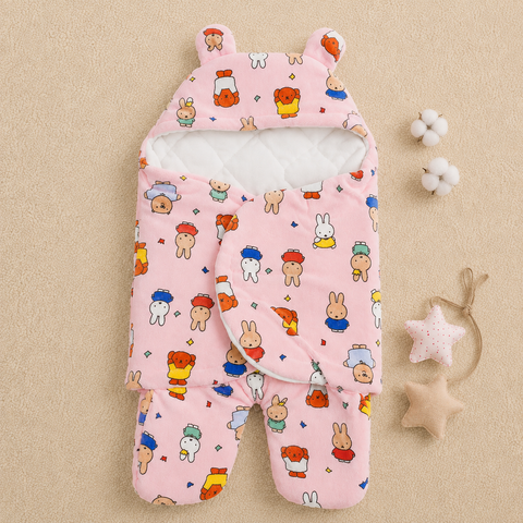 Plush Fleece Baby Swaddling Blanket with Legs