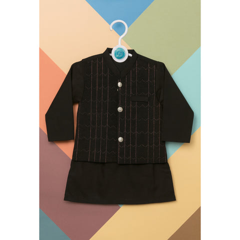 3 Pieces - Kameez Shalwar with Embroidered Waistcoat - K23