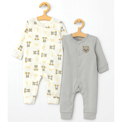 2 Piece Sleep Suits - Gray Bear