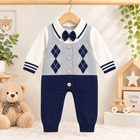 Premium - Wool Romper - Blue