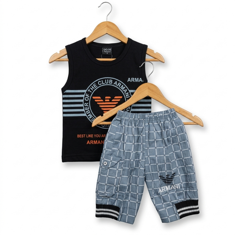 Sleeveless Shirt & Short - Club - Black