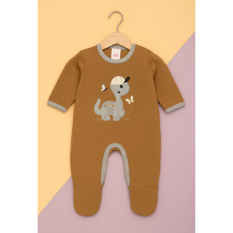 Fleece Baby Romper - Cartoon - Brown