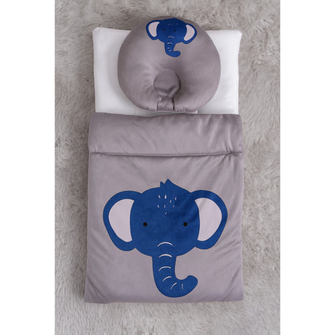 Velvet Carry Nest with Pillow - Elephant Gray