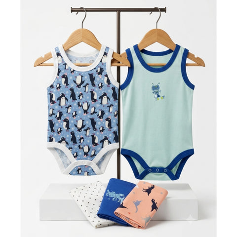 Pack of 5 Sleeve Less Bodysuits