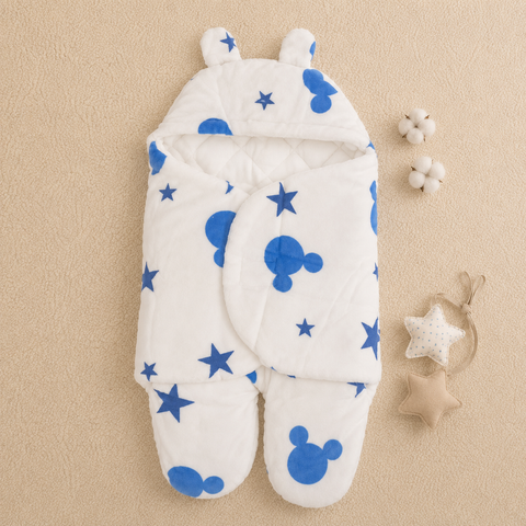 Plush Fleece Baby Swaddling Blanket with Legs - 27×16 Inches