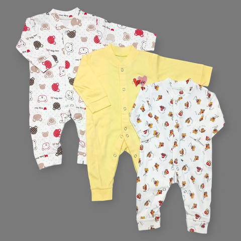 SB - Pack of 3 Sleep Suits - Yellow Bears