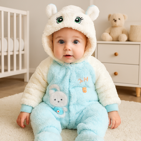 Imported Fur Romper - Green