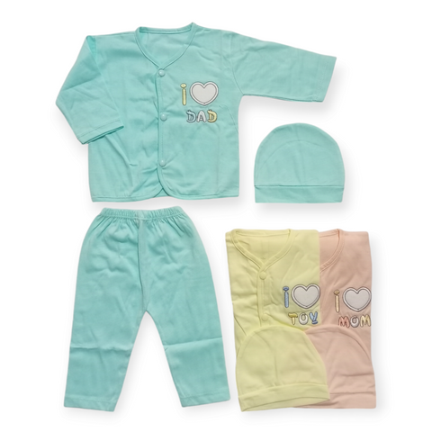 Pack of 3 Night Suits - Love Mom & Dad